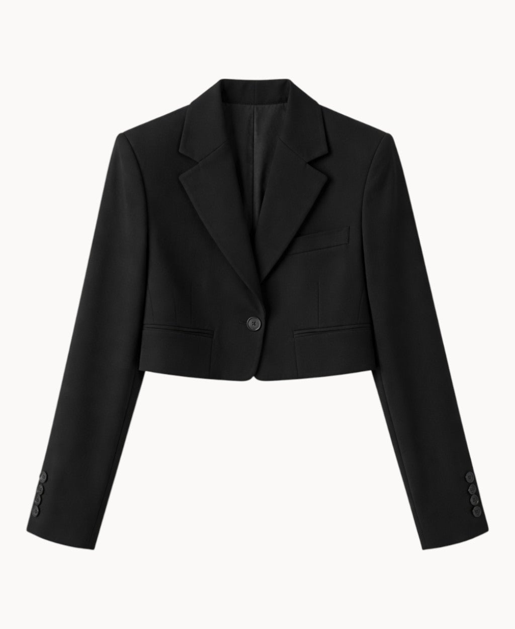 petite-cropped-blazer-for-women-long-sleeves-single-button-front-black-color